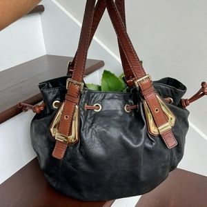 Michael Kors Genuine Leather bucket bag shoulder bag handbag purse black brown